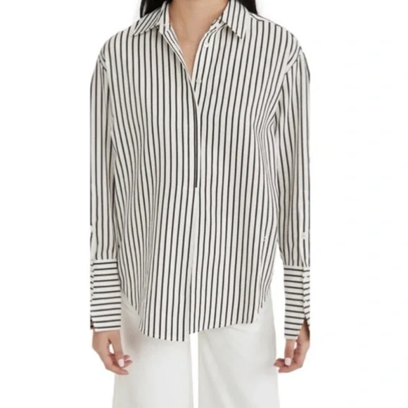 FRAME Oversized Striped Top Size S - Picture 2 of 6